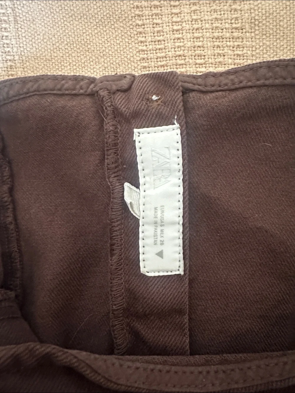 Zara Brown Denim Strapless Top
